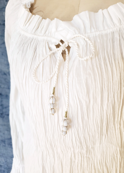 The Sarah Pleated Blouse - White