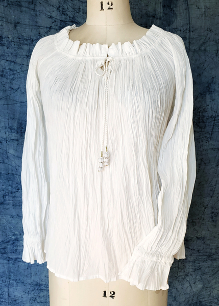 The Sarah Pleated Blouse - White