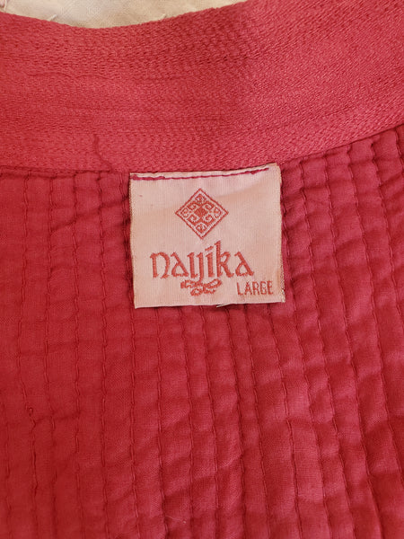 Sarah vintage quilted vest side tie rusty red