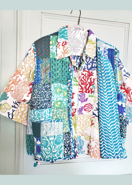 Sarah Shirt Patchwork Coral Reef
