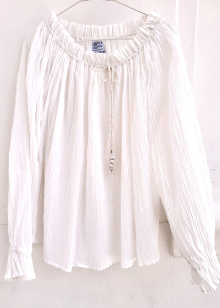 The Sarah Pleated Blouse - White