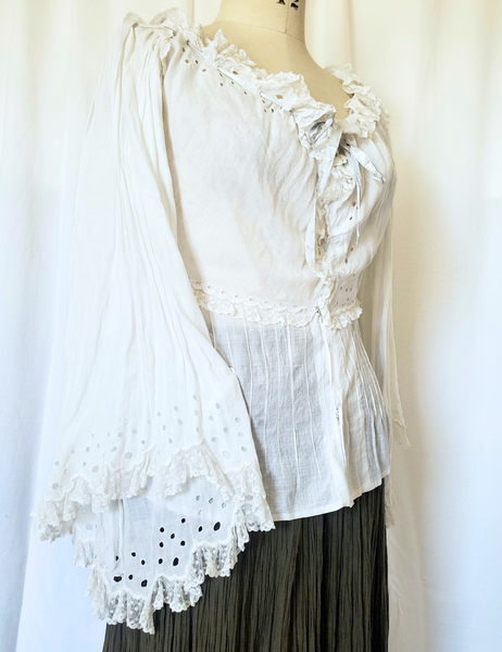 Romantic vintage Victorian bell sleeve blouse