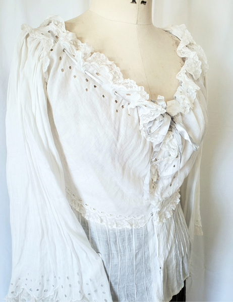Romantic vintage Victorian bell sleeve blouse