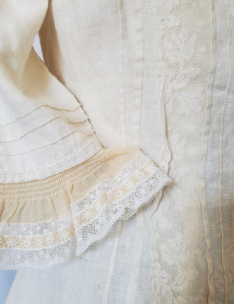 Sarah vintage linen and lace romantic blouse