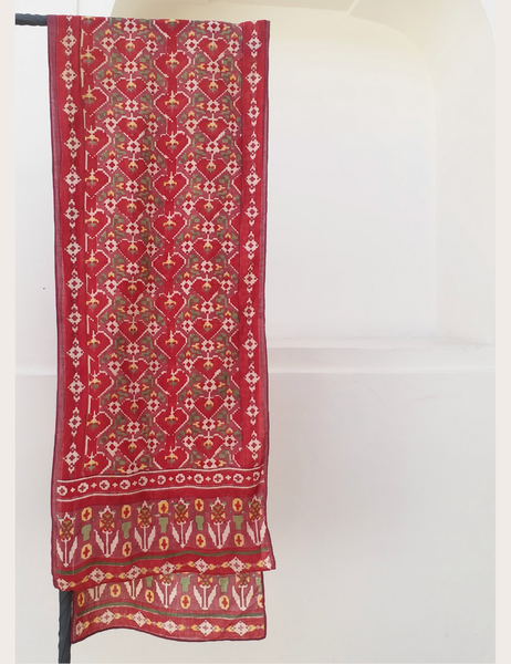hand block printed vintage scarf
