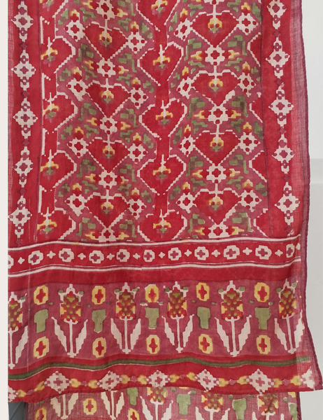 hand block printed vintage scarf