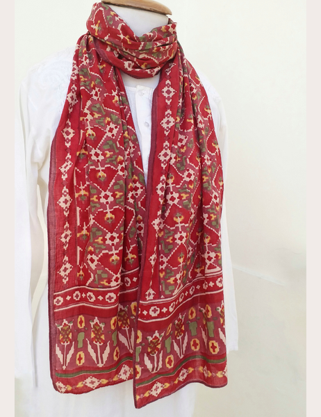 hand block printed vintage scarf