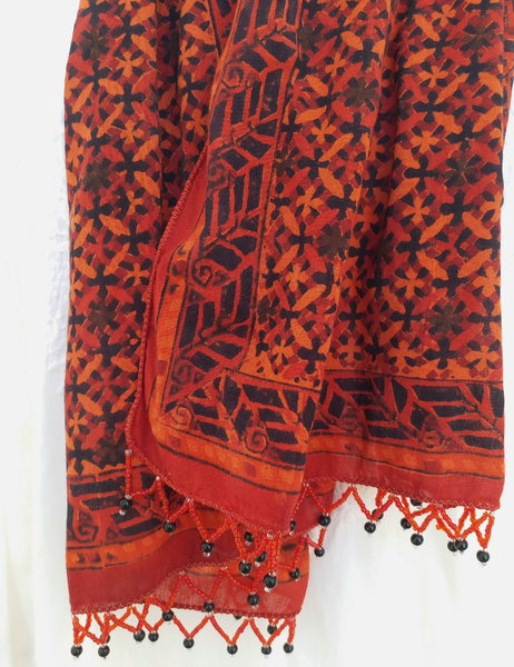 hand block printed vintage scarf