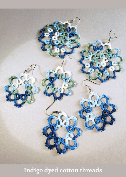 Handmade TATTED cotton earrings TA -02