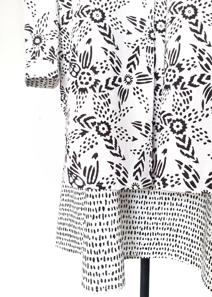 Sale price Gigi Dress in Black and White, Seed  print