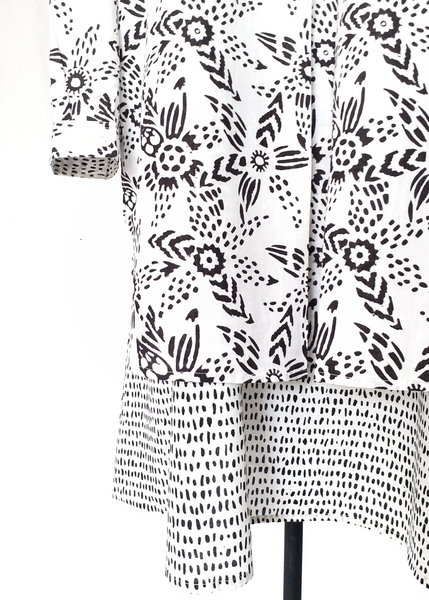 Sale price Gigi Dress in Black and White, MYSORE SEED print