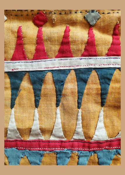 Vintage gudri applique embroidered nomadic travelers bag