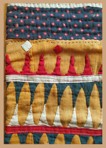 Vintage gudri applique embroidered nomadic travelers bag