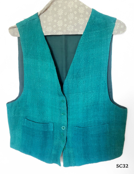 Sarah Vintage hand spun hand woven desert wool vest SC09