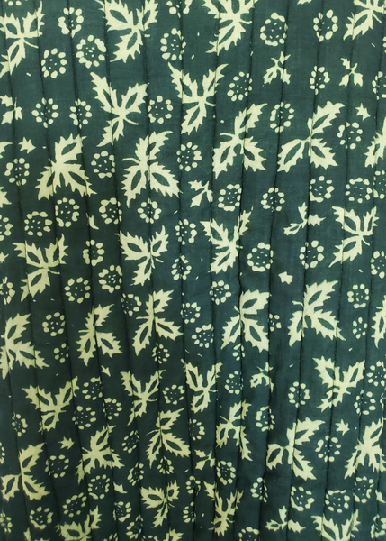 QUILTED MADDY JACKET INDIGO GREEN PRINT