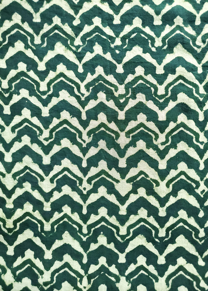 LIZA TOP Indigo green Verona zig zag print