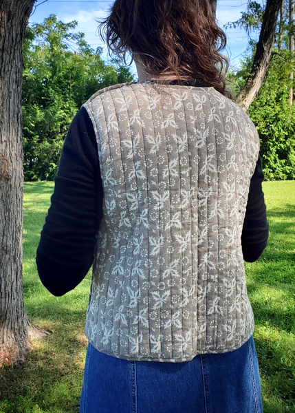 KASHISH MINERAL GRAY Reversible Quilted Vest