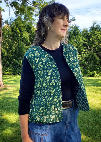 INDIGO GREEN Reversible Quilted Vest