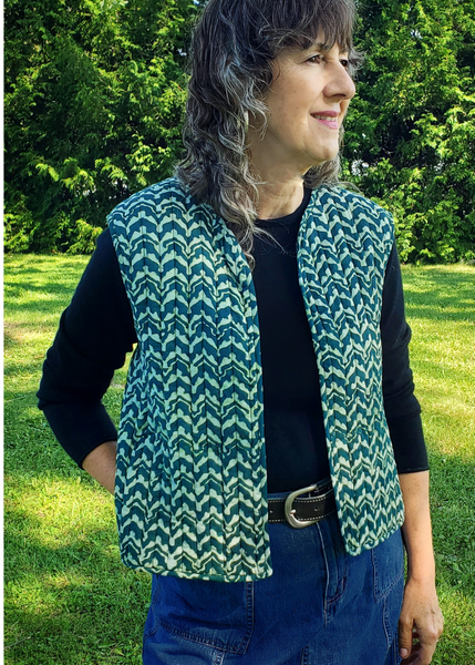 INDIGO GREEN Reversible Quilted Vest