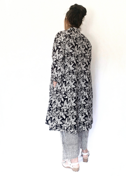 ISABELLA DRESS in Black and White MYSORE FLORAL print