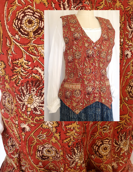Sarah Vintage Kalamkari block printed Vest