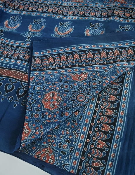 HAND BLOCK PRINTED AJRAKH HUGE DUPATTA STOLE