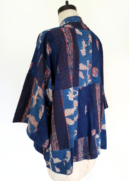 Lined Patchwork Kimono Jacket