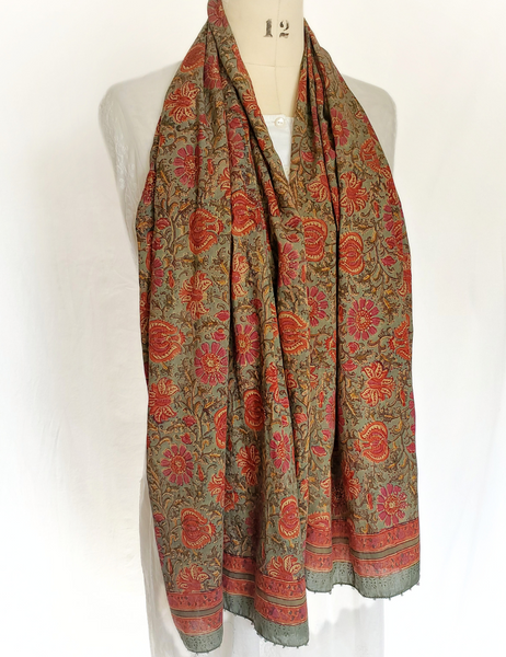 HAND BLOCK PRINTED STOLE SCARF COTTON ANO-17