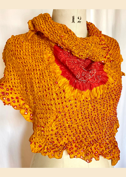 MICRO BANDANI TIED SILK SCARF MB-04