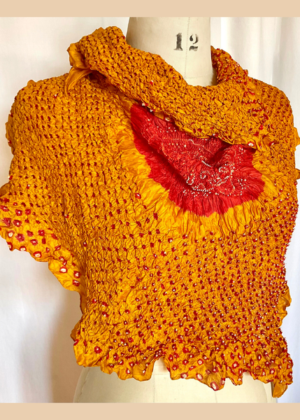 MICRO BANDANI TIED SILK SCARF MB-04