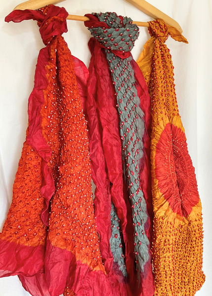 MICRO BANDANI TIED SILK SCARF MB-03