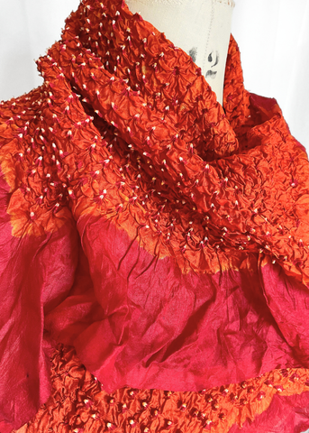 MICRO BANDANI TIED SILK SCARF MB-03