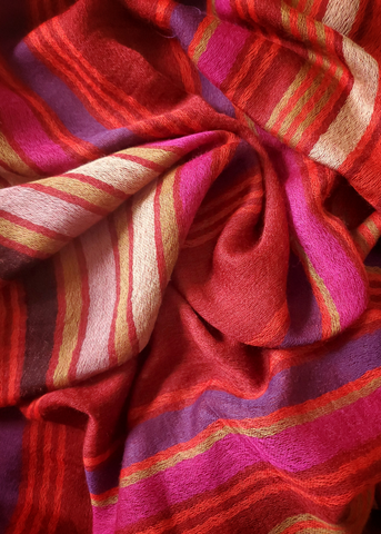 PURE WOOL STOLE striped stole scarf - AHU - 20