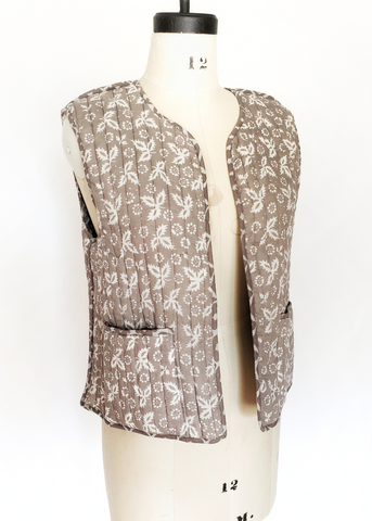 KASHISH MINERAL GRAY Resist printed Quilted Vest