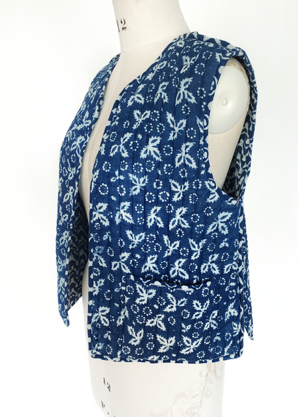 Indigo Blue Reversible Quilted Vest