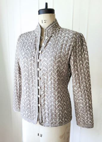 QUILTED PARTY JACKET KASHISH MINERAL GRAY VERONA PRINT