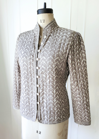 * NEW * QUILTED PARTY JACKET KASHISH MINERAL GRAY VERONA PRINT