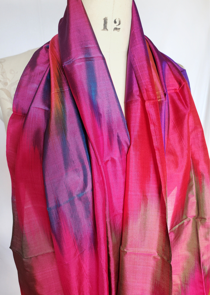 PURE SILK HANDWOVEN IKAT SCARF - IK-17