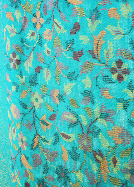 PAISLEY WOVEN SHAWL in turquoise viscose blend - LIT 01