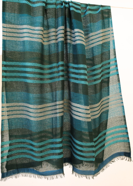 SOFT WOOL STOLE striped stole scarf - AHU - 21