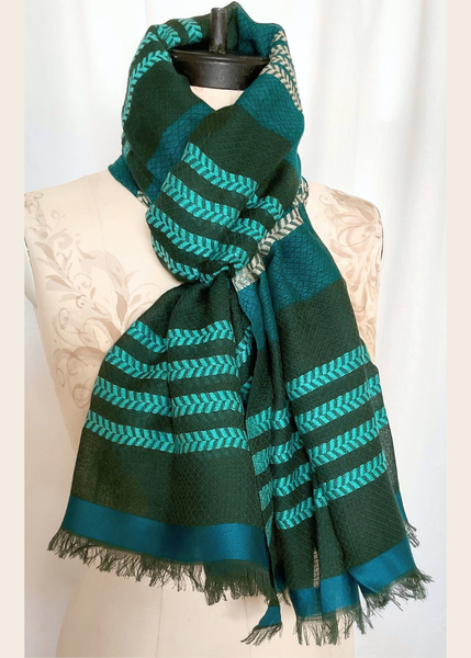 SOFT WOOL STOLE striped stole scarf - AHU - 21