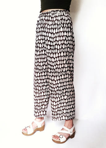 Sale Price Wide-Leg Pant in Ecru-Espresso, in Butti print