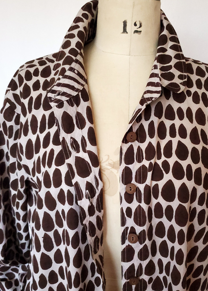 ELENA SHIRT IN ECRU ESPRESSO BUTTI PRINT