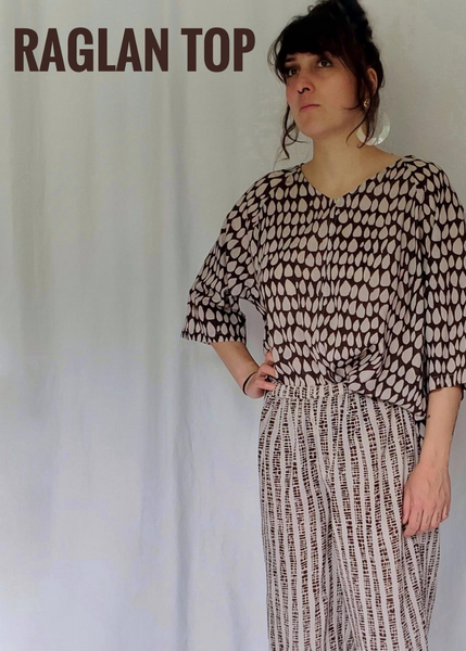 Sale price Raglan Top in Ecru-Espresso Butti print