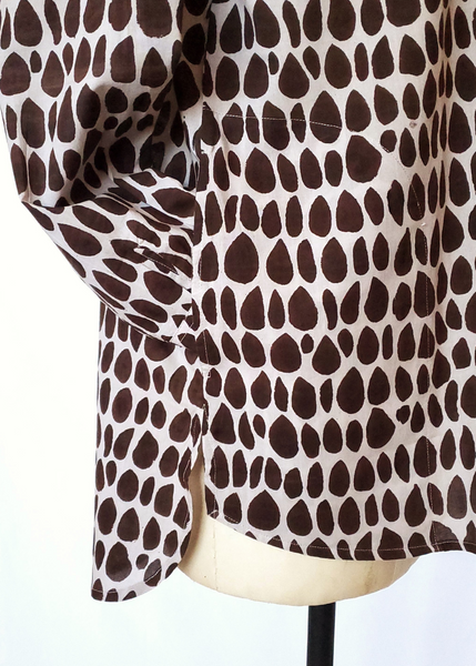 ELENA SHIRT IN ECRU ESPRESSO BUTTI PRINT