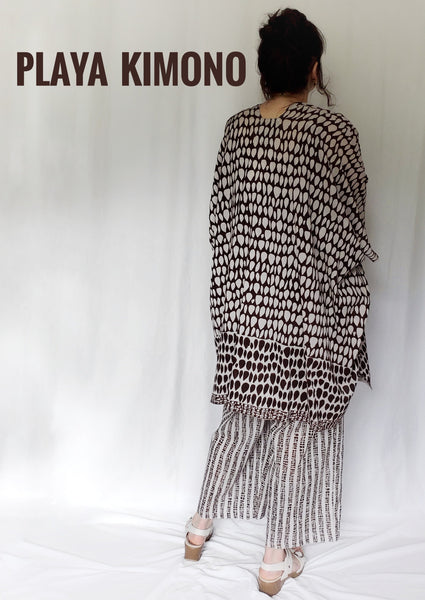 Sale price Playa Kimono in Ecru-Espresso Butti Print