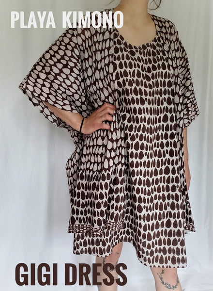 Sale price Playa Kimono in Ecru-Espresso Butti Print