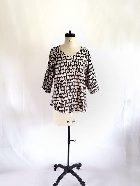 Sale price Raglan Top in Ecru-Espresso Butti print