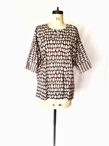 Sale price Liza Top in Ecru-Espresso Butti print