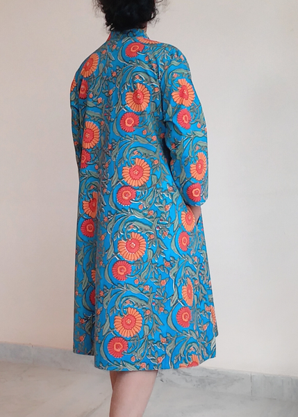 ISABELLA DRESS in Marigold Blue Print